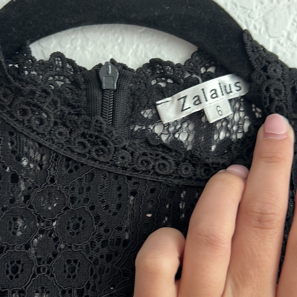 ZALALUS Black Lace MIDI Dress - Picture 5 of 7